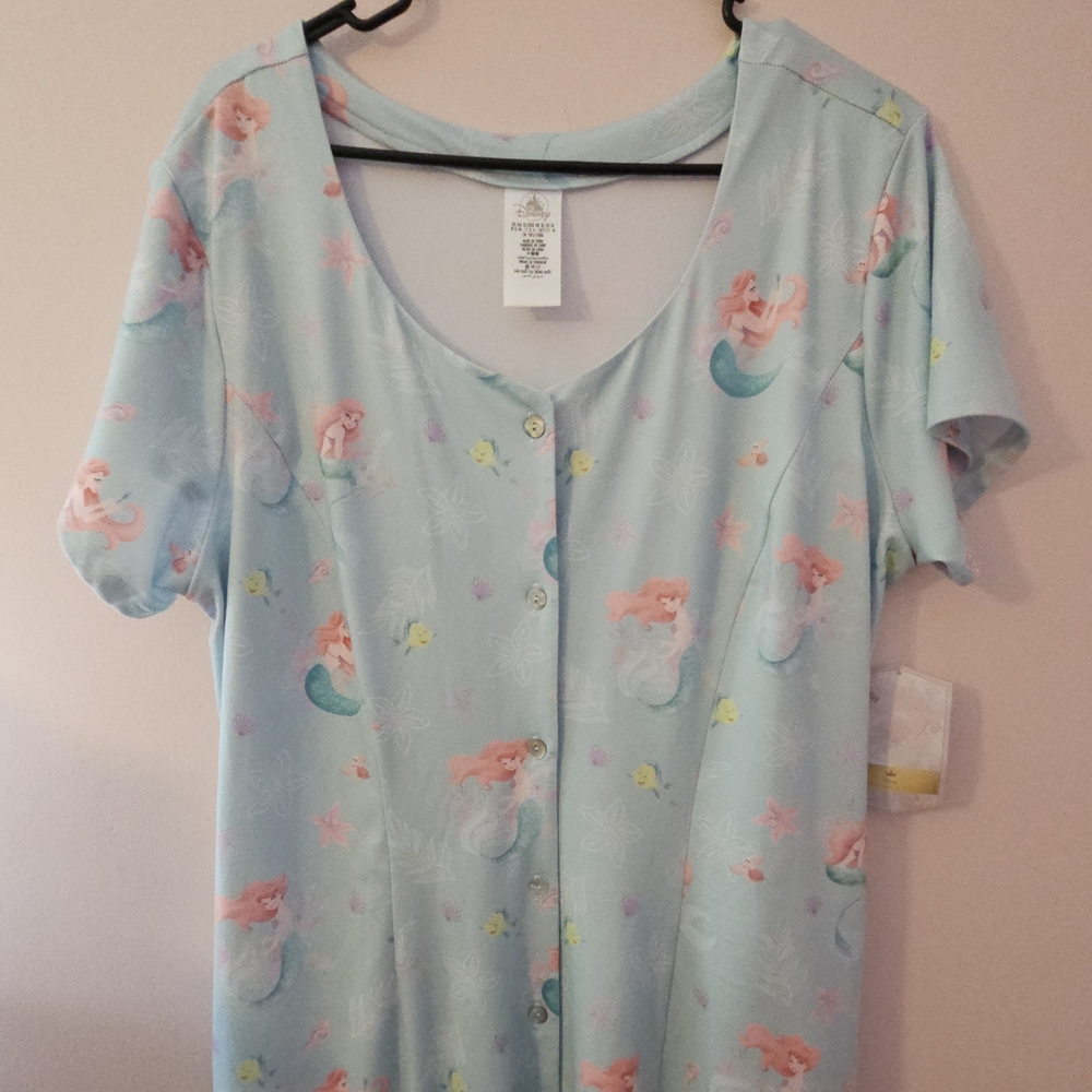 Light Blue Little Mermaid Button-Front Dress - Picture 7 of 7